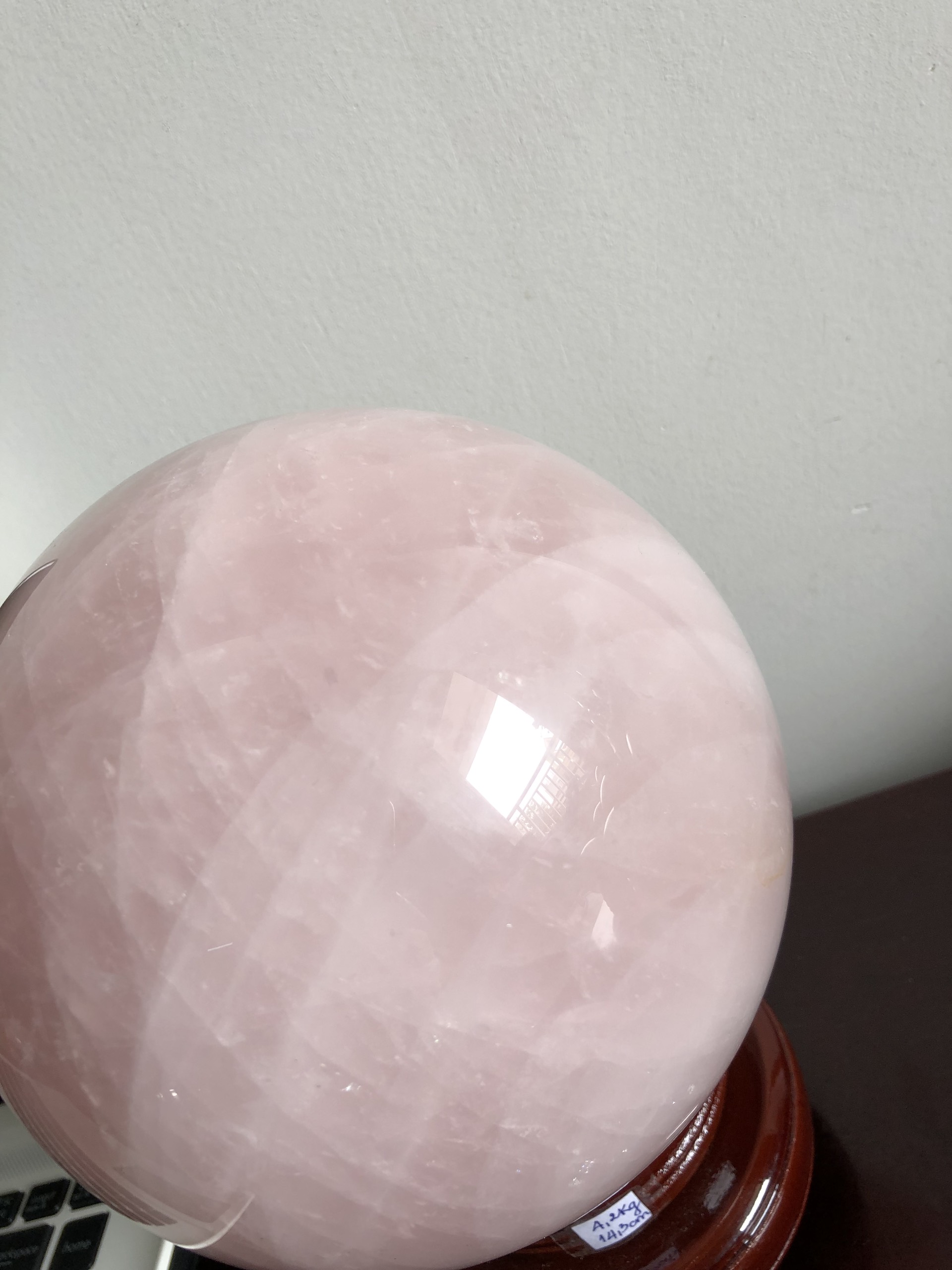 Quả cầu đá Thạch Anh hồng - 14,3cm - 4,2kg