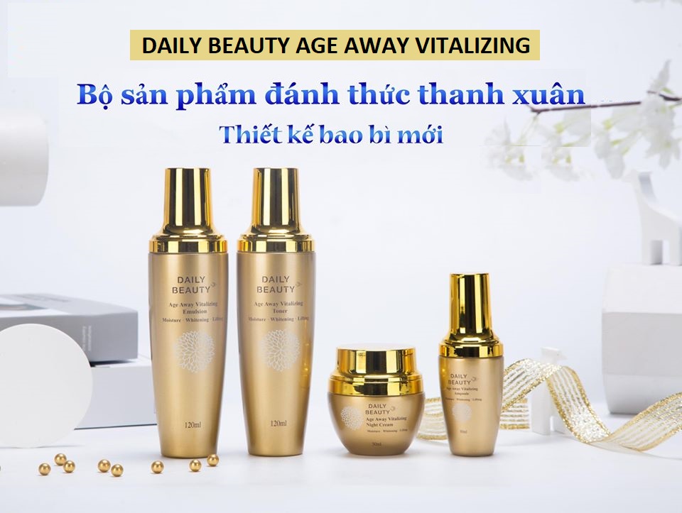 Bộ sản phẩm dưỡng da Daily Beauty Age Away Vitalizing Đánh Thức Thanh Xuân của R&amp;B Việt Nam độc quyền phân phối sản phẩm chính hãng Hàn Quốc