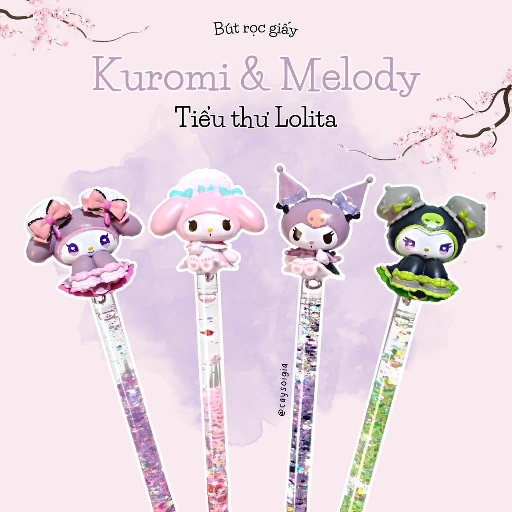 S146 - Bút dao rọc giấy gel kim tuyến thỏ Kuromi và Melody tiểu thư Lolita dễ thương unbox đơn hàng, cắt sticker washi - Cây Sồi Già