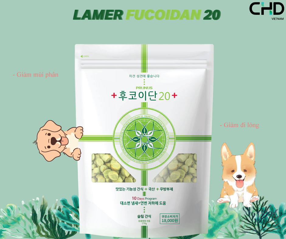 SNACK GIÚP GIẢM THIỂU MÙI PHÂN VÀ ĐI LỎNG PRUNUS FUCOIDAN 20