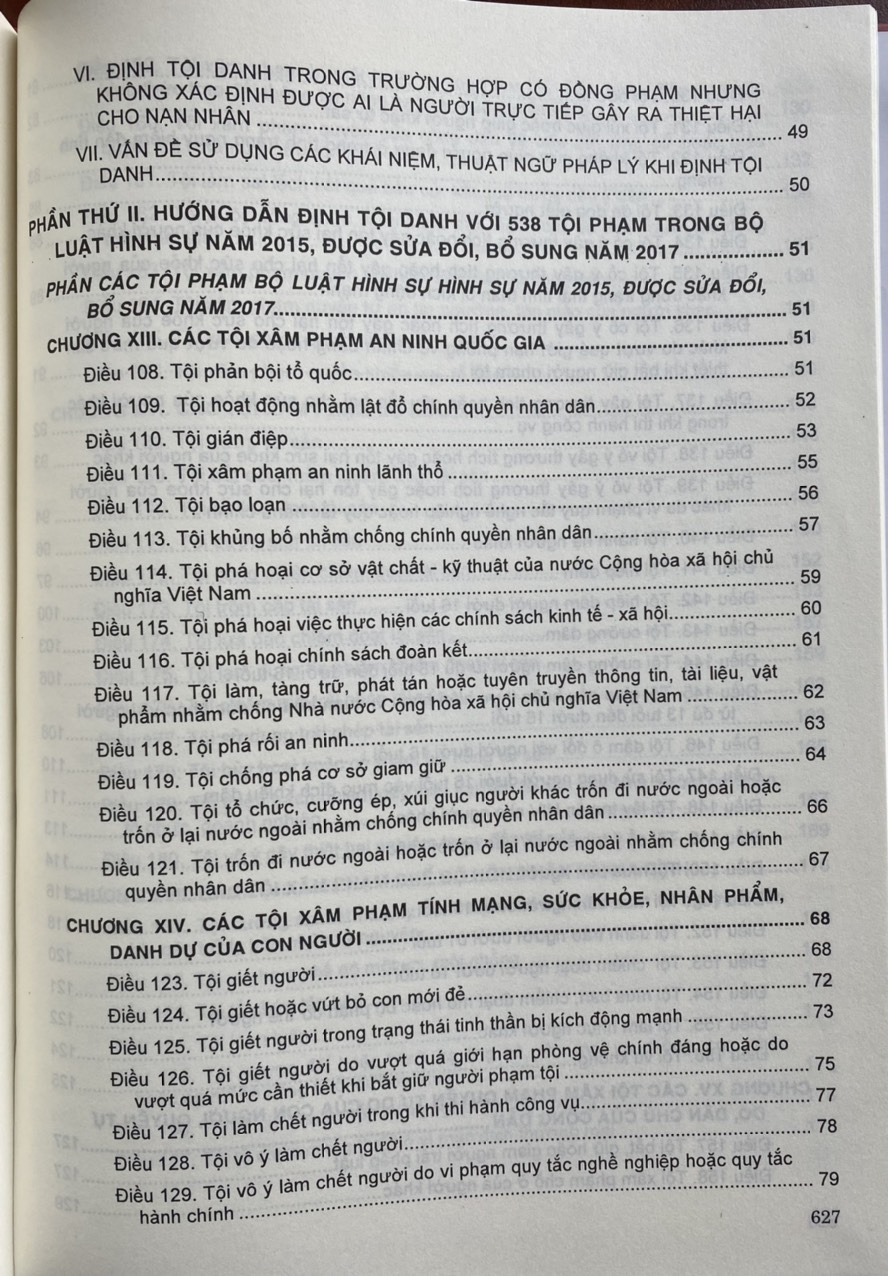Phương Pháp Định Tội Danh Với 538 Tội Phạm Trong Bộ Luật Hình Sự Năm 2015 Sửa Đổi Đổ Sung Năm 2017