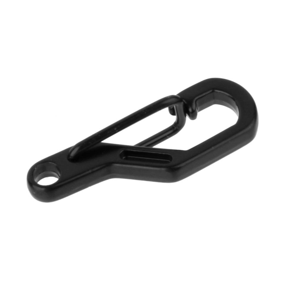 5pcs D Ring Climbing Hanging Buckle Snap Keychain Carabiners - Black