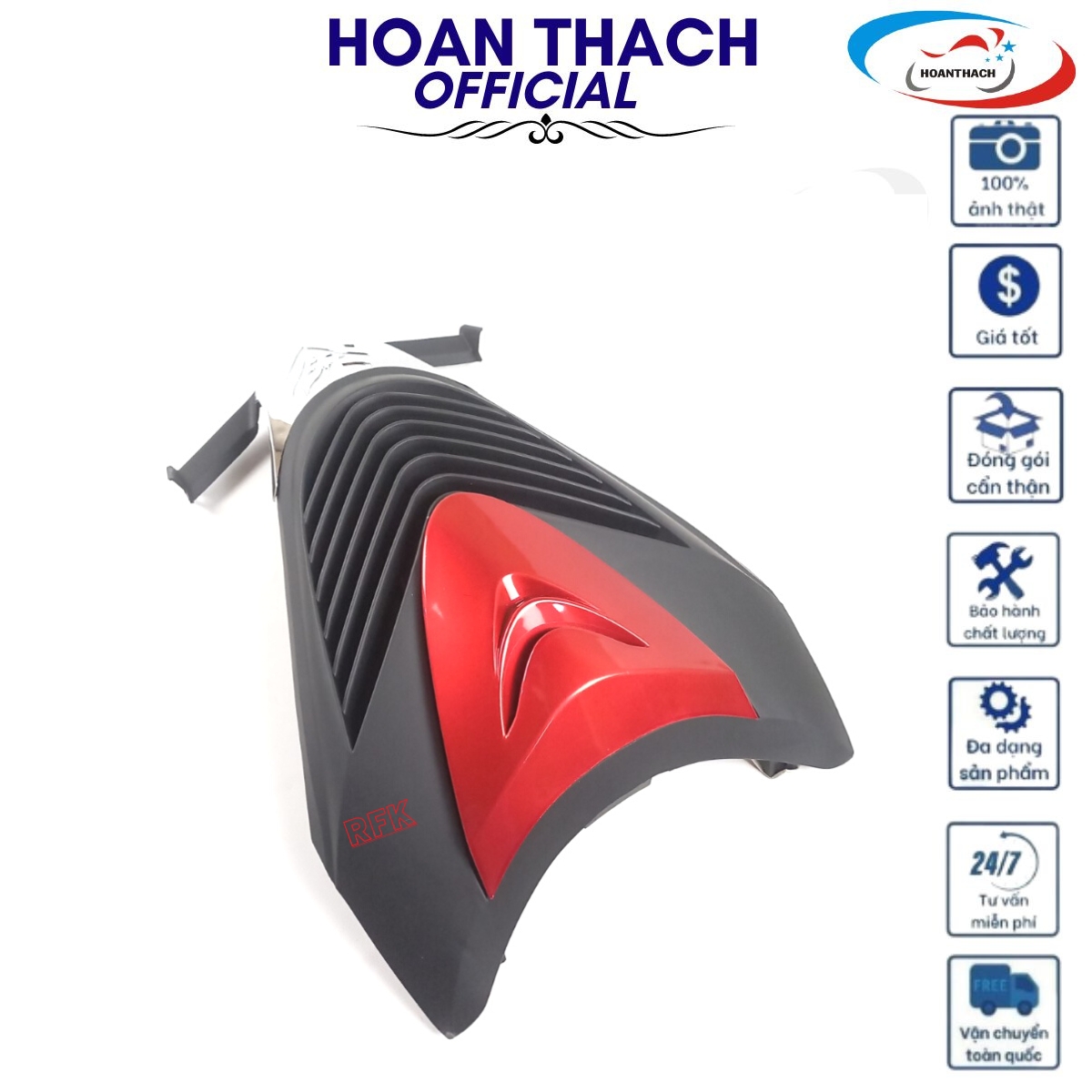 Mặt Nạ Cho Xe Máy Vision Màu Đen Nhám Đỏ HOANTHACH SP016719