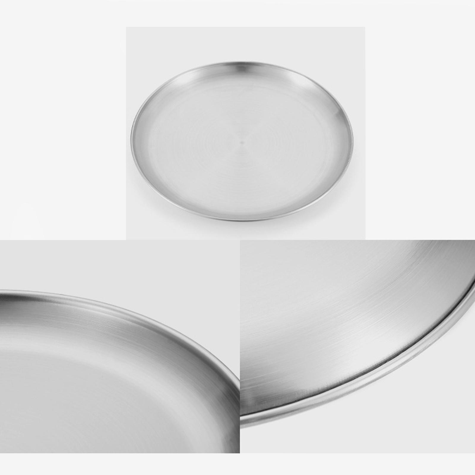 Stainless Steel Plate Set 5 Pieces Portable Dinnerware BPA Free Plates for Outdoor Camping, Hiking, Picnic, BBQ, Beach