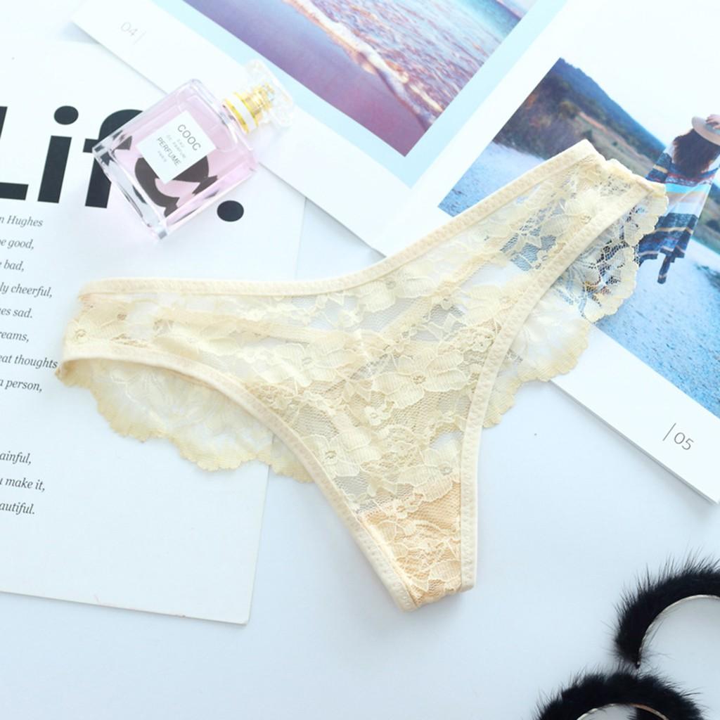 Combo 3 Quần lót lọt khe - Quần lót ren nữ phối dây sexy - Chất liệu ren mềm mịn, màu ngẫu nhiên DNL019