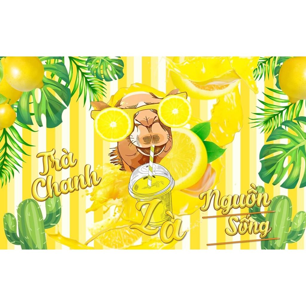 Tranh dán tường quán trà chanh - trà sữa - cafe