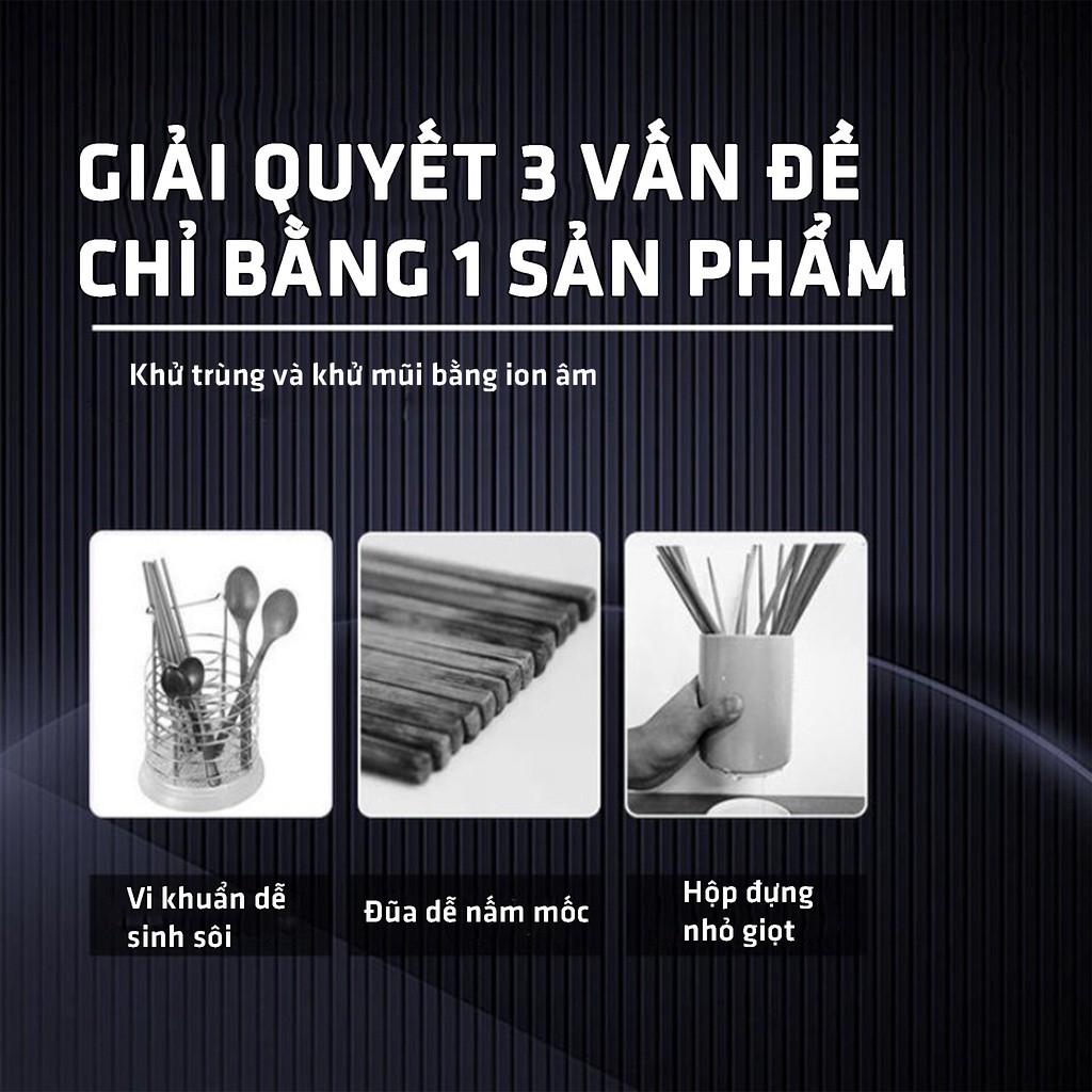 Ống Đũa Khử Trùng Hộp Đựng Đũa Thìa Muỗng Khử Khuẩn Bằng Tia UV Hút Ẩm Thông Minh Tiện Dụng Cho Nhà Bếp