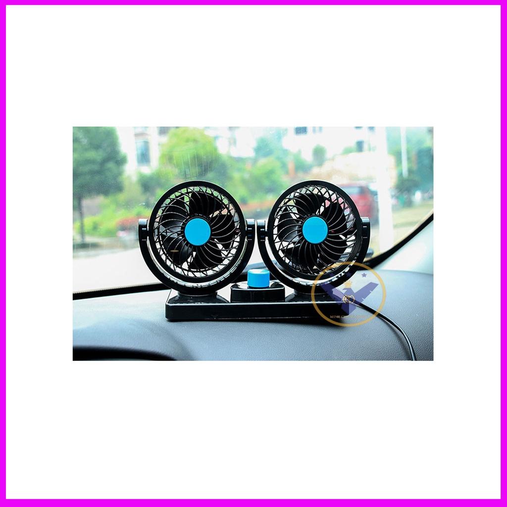 Quạt Đôi Mini Tiện Ích 360 Độ Để Trong Ô Tô, Để Bàn Làm Việc