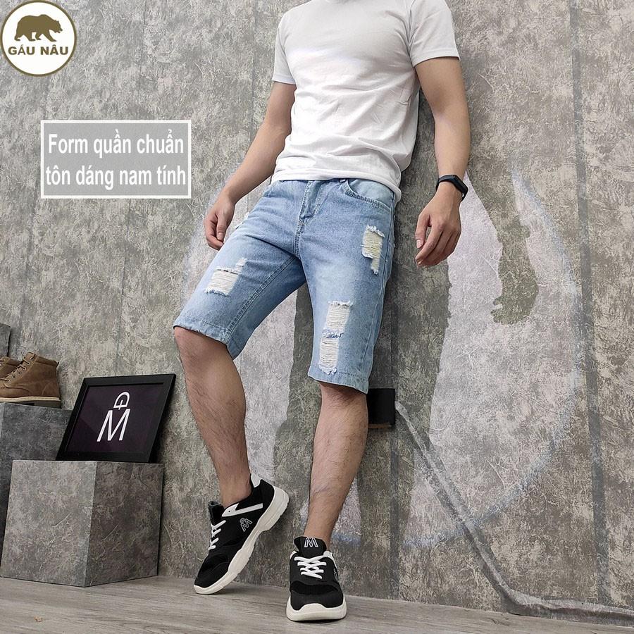 Quần short jean nam GN416 màu chuẩn đẹp Gấu Nâu