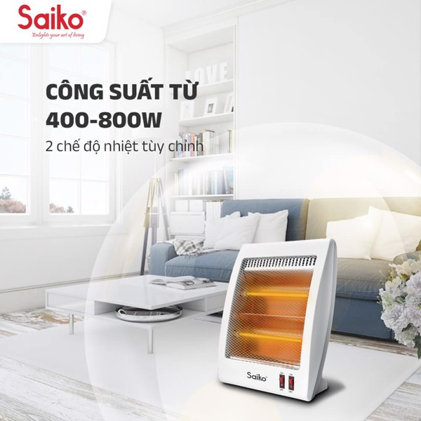 Máy Sưởi Saiko QH-806 2 Bóng 800W Hàng chính hãng