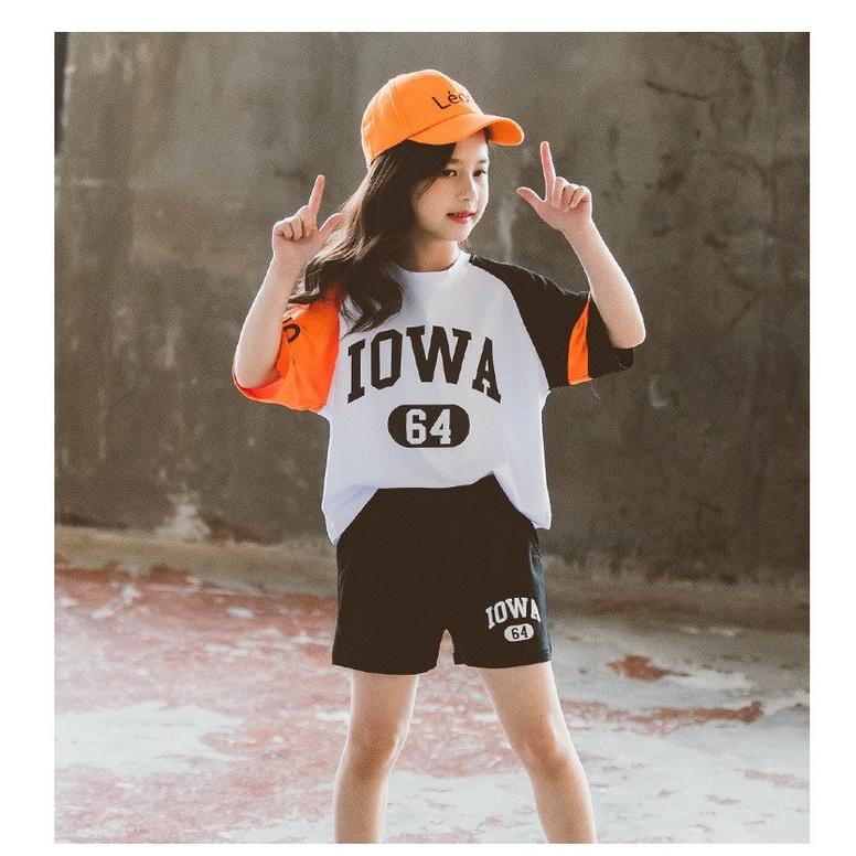 Bộ quần áo mùa hè trẻ em 18-45kg dành cho bé gái mẫu IOWA 64