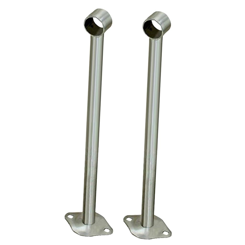 2x2x Stainless Steel Wardrobe Pipe Lever Bracket Closet Rod Holder 400mm