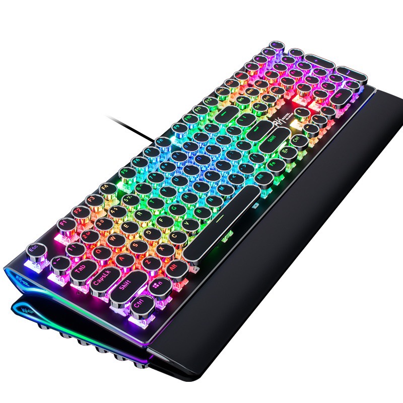 Bàn phím cơ chuyên game Royal Kludge RK108 với 180 phím Led RGB siêu đẹp, Bảng kiêm loại có phần kê tay, Phím Tròn Monochrome - Hàng chính hãng