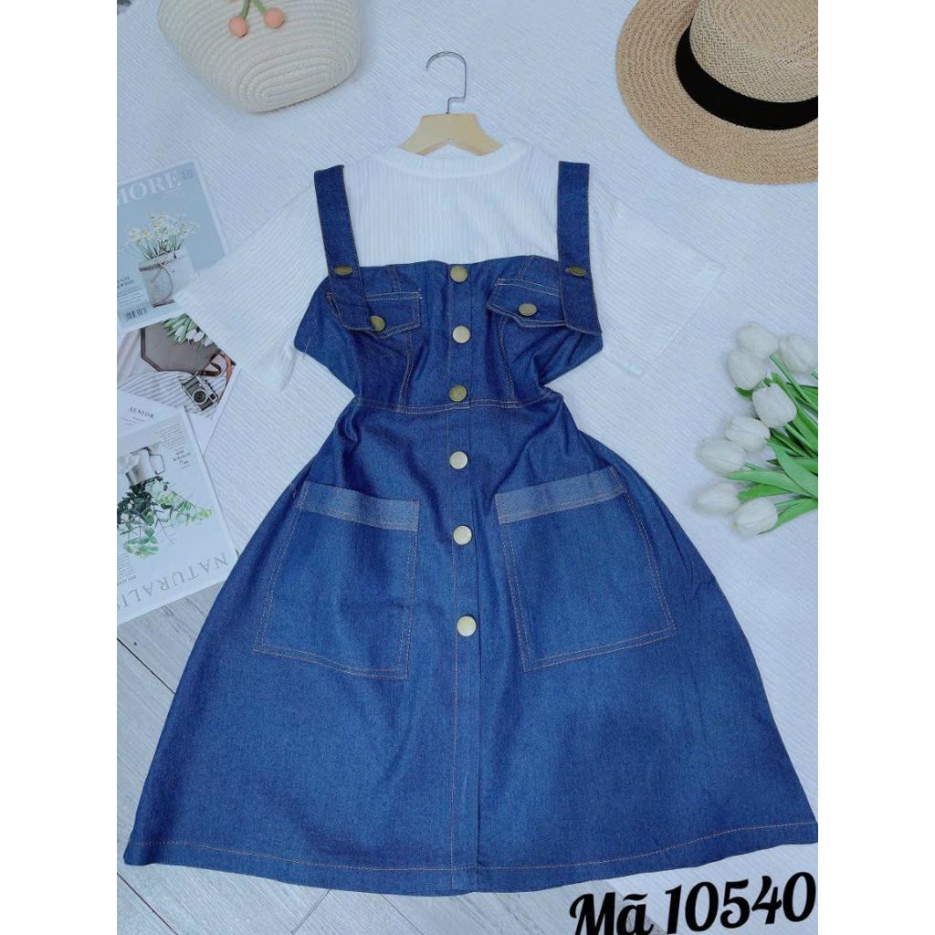 Set đầm yếm jean PL10540