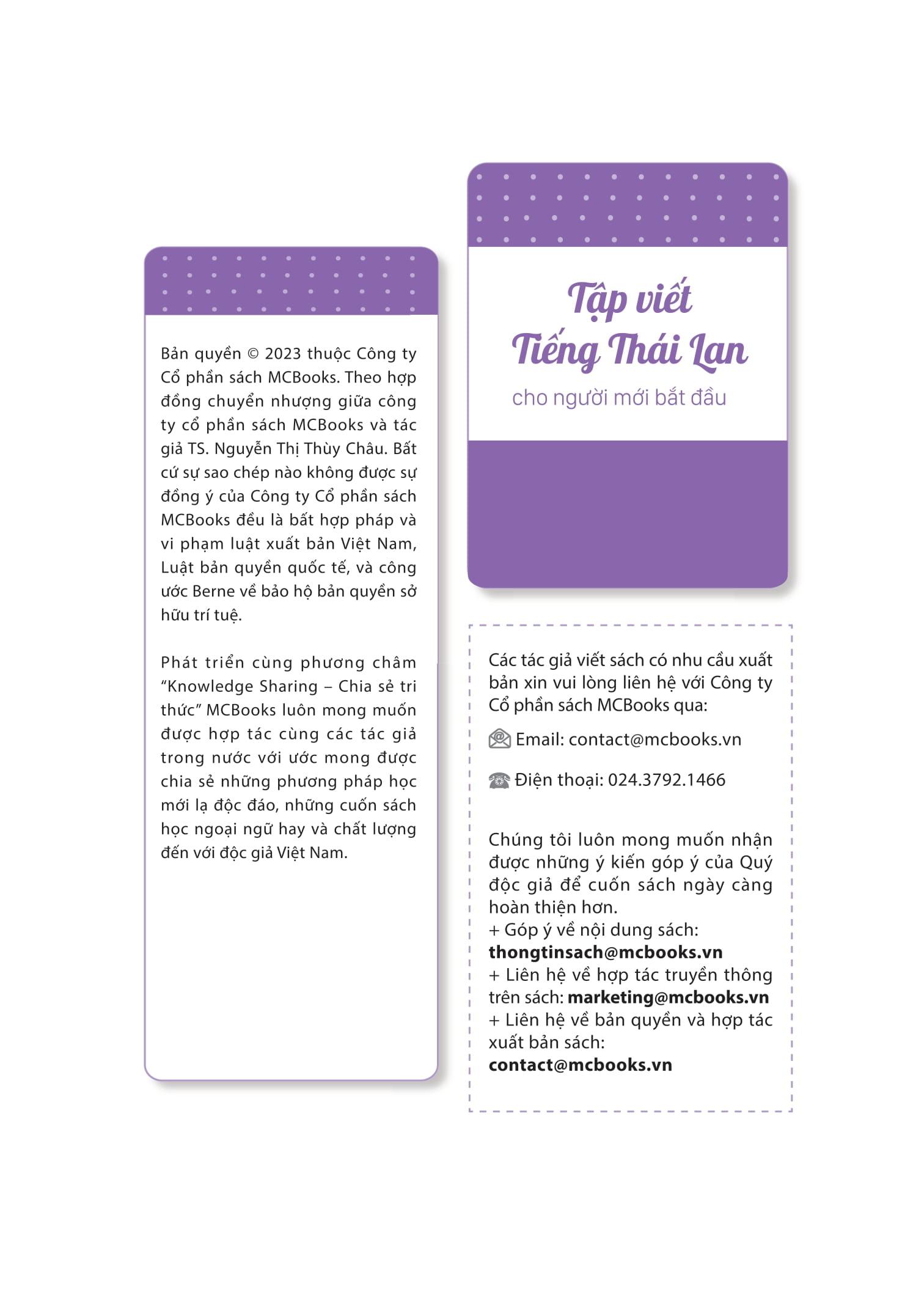 Tập Viết Tiếng Thái Lan Cho Người Mới Bắt Đầu
