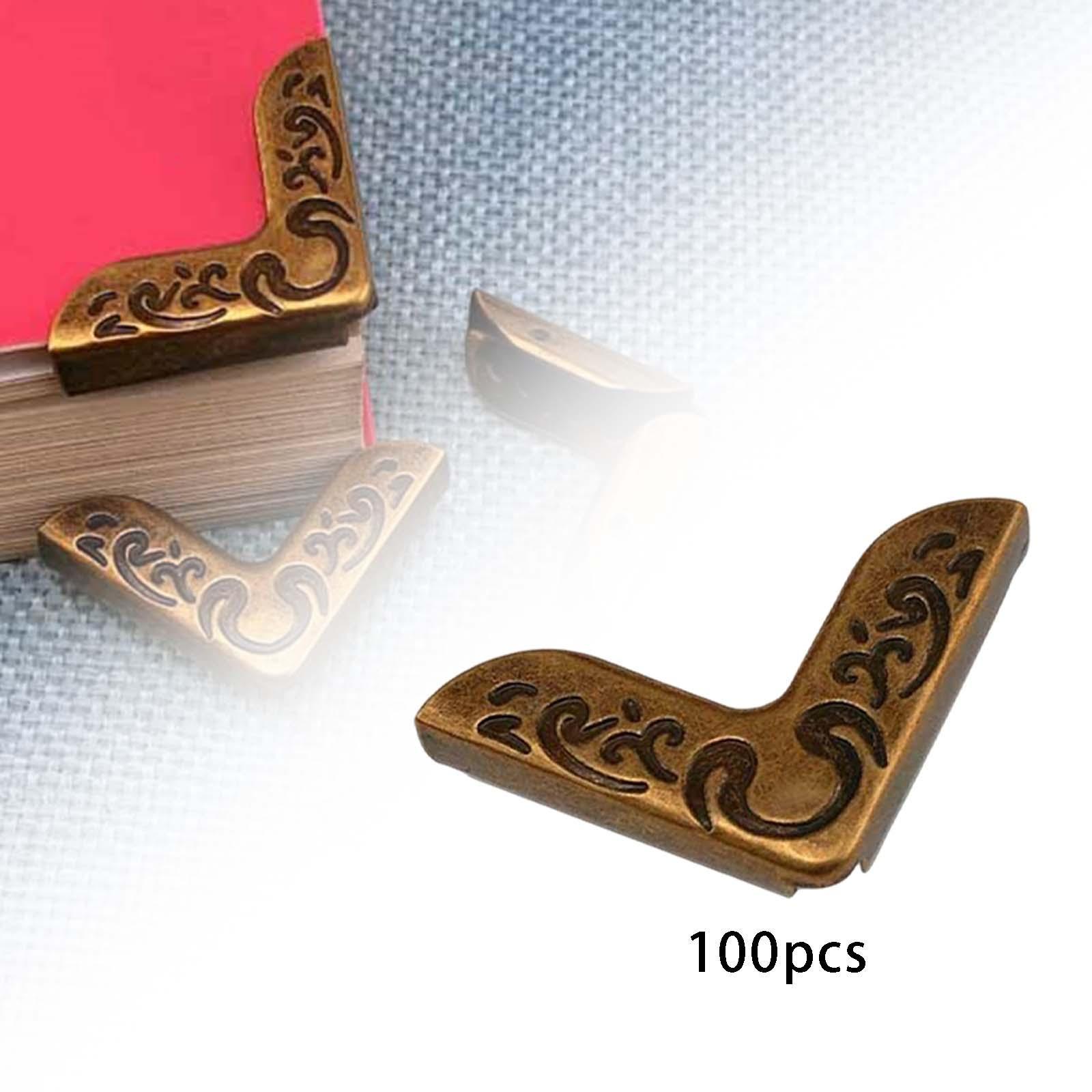 100Pcs Book Corner Protector Metal, Scrapbooking Photo Mounting Corners, Book, Albums, Menus, Notebook, File Corner Protectors