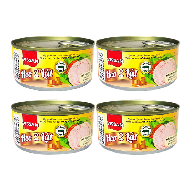 Combo 4 hộp Heo 2 Lát Vissan 150g