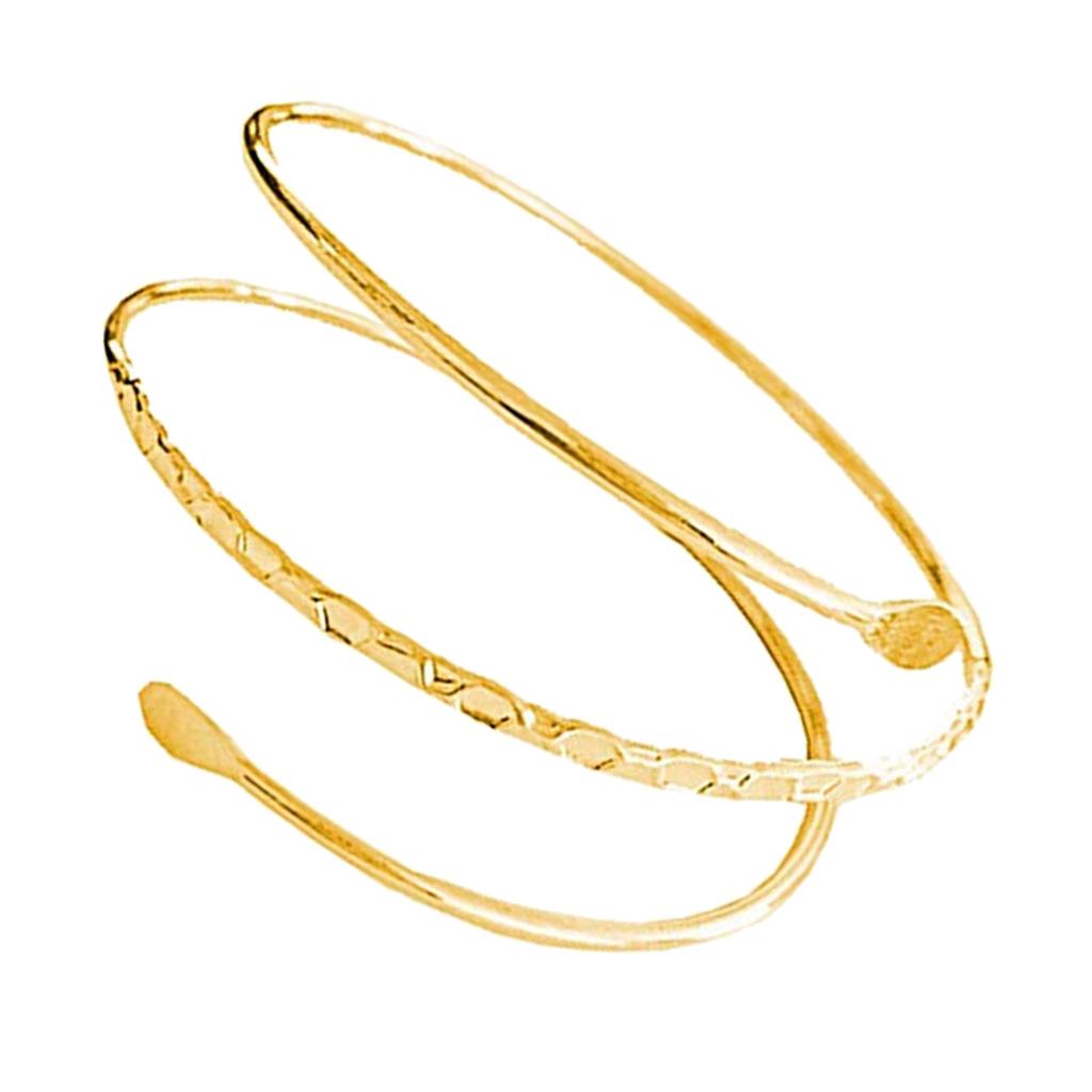 2Pcs Minimalist Metal Swirl Coil Upper Arm Cuff Womens Open Armband Bangle