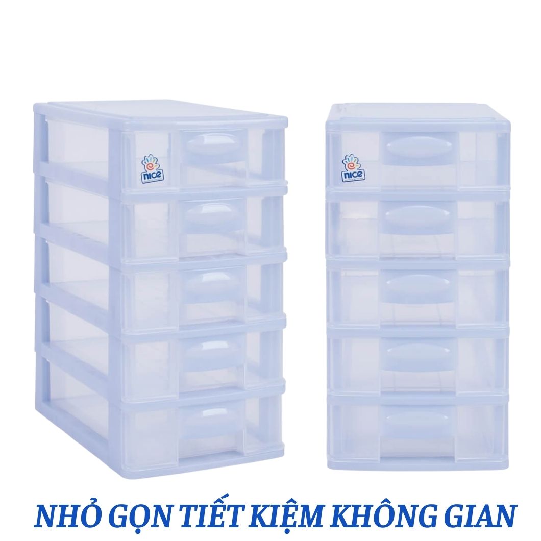 Tủ nhựa đa năng 5 ngăn đựng đồ để bàn tiết kiệm không gian 100% nhựa PP Đại Đồng Tiến an toàn sức khỏe