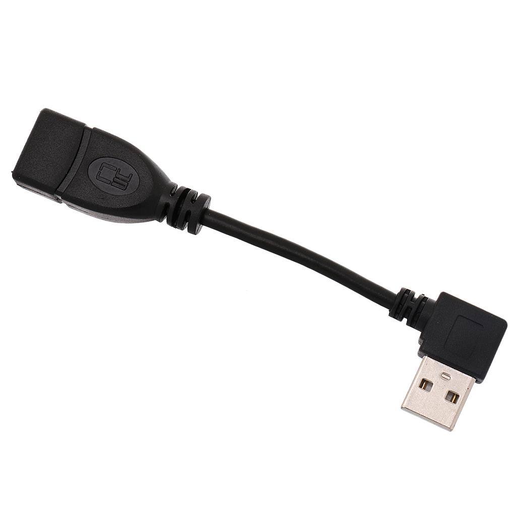 Pair Angled 90 Degree USB 2.0 A Male to Female M/F Adapter Extension Cables