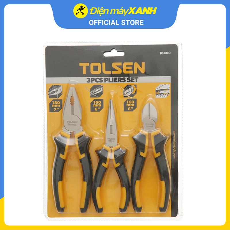 Bộ 3 kìm răng - cắt - nhọn Tolsen 10400 - Hàng chính hãng