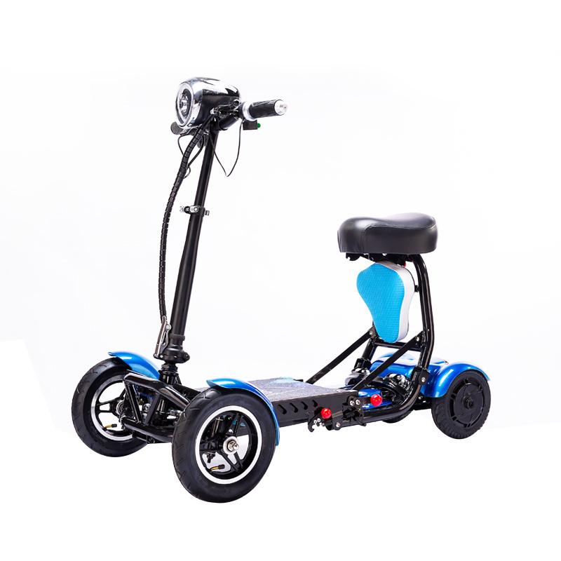 Tăng cường hoàn hảo du lịch biến áp 4 bánh gấp di động xe tay ga mini mới dành cho người lớn di động có thể gập lại xe điện Color: 36v10ah Blue