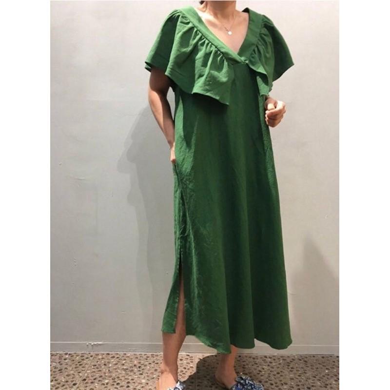 đầm Linen bèo vai sang trọng