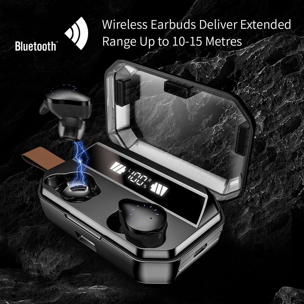Wireless Bluetooth5.0 Earphone Sports Stereo Earbud W/ Charger Case