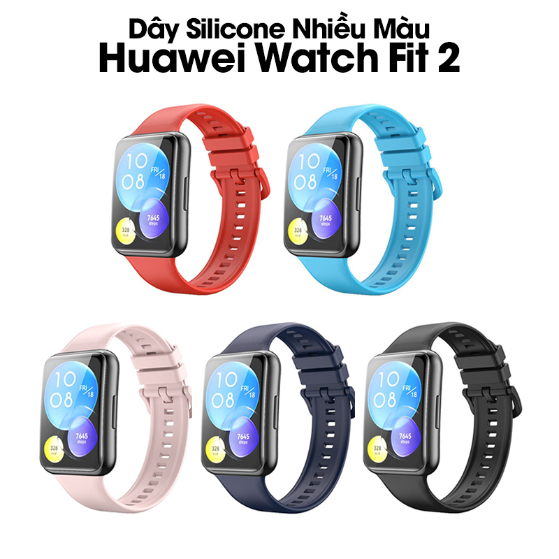 Dây đeo thay thế silicone nhiều màu dành cho đồng hồ Huawei Watch Fit 2 Handtown - Hàng chính hãng