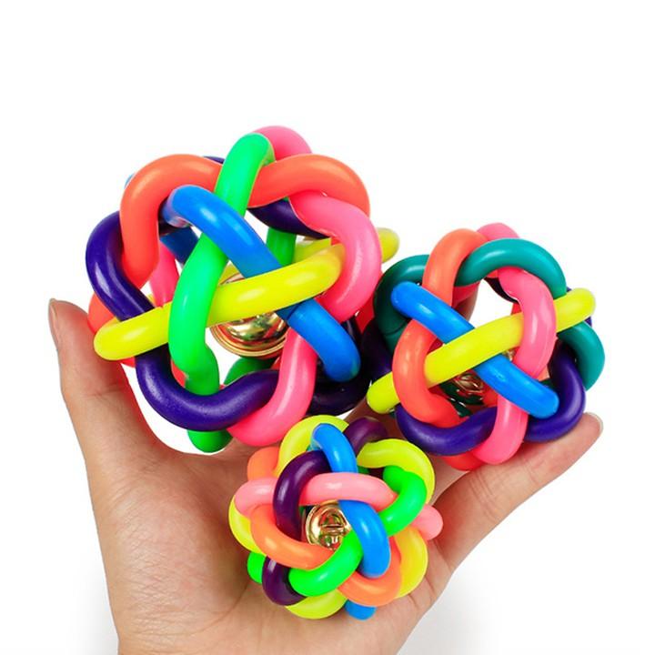 Đồ chơi bóng chuông cao su 7 màu cho chó mèo cỡ to Kún Miu