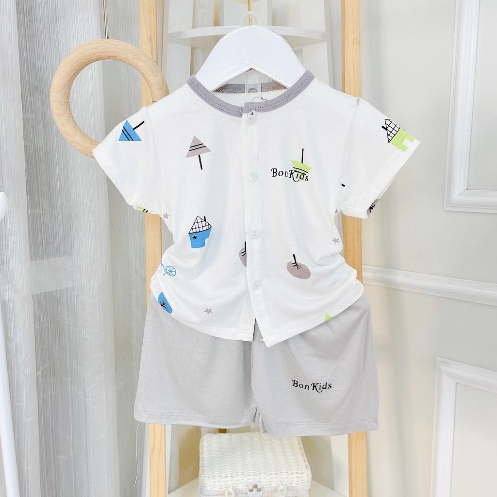 Bộ cộc tay vải thun lạnh cao cấp cho bé sơ sinh 3-11kg, cài cúc giữa tiện lợi, siêu mềm mát, thấm hút mồ hôi -