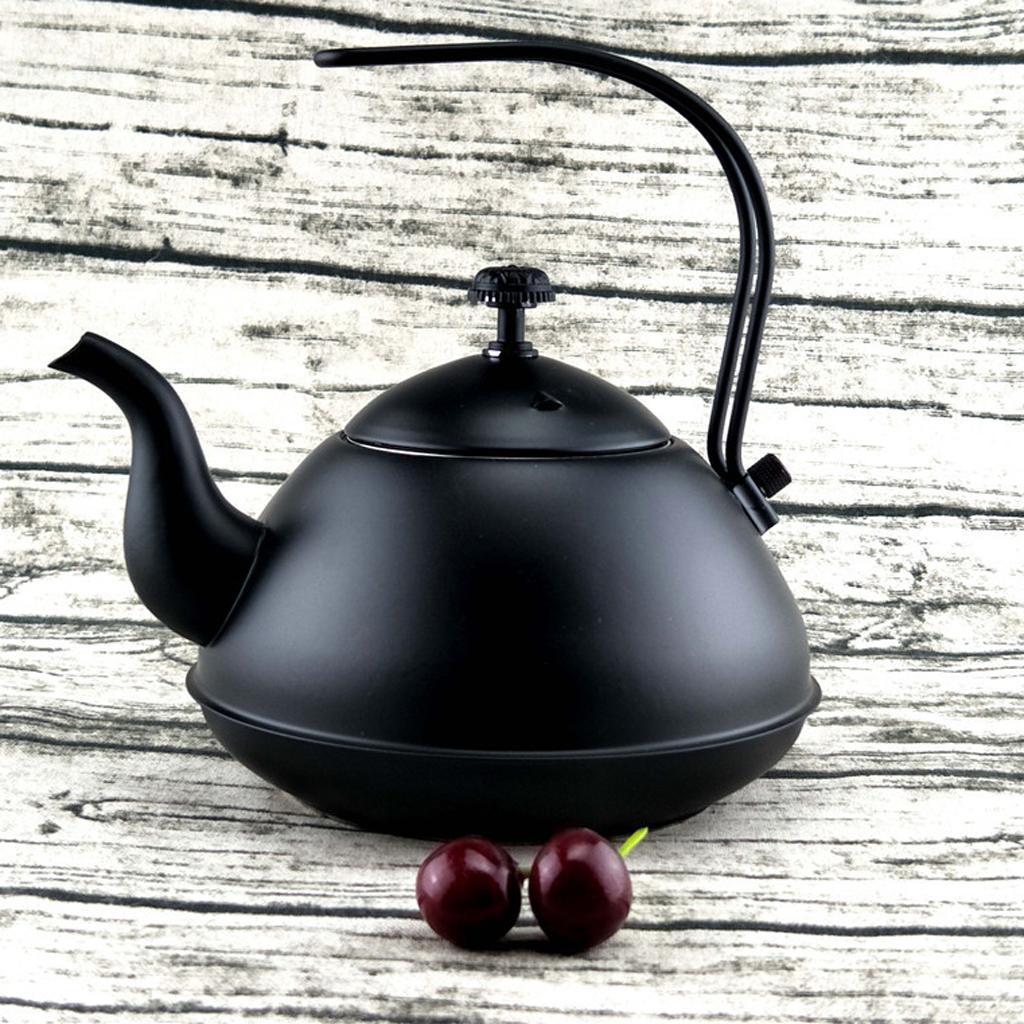 2Pcs 2L Black Stainless Steel Gooseneck Tea Coffee Kettle Camping Teapot