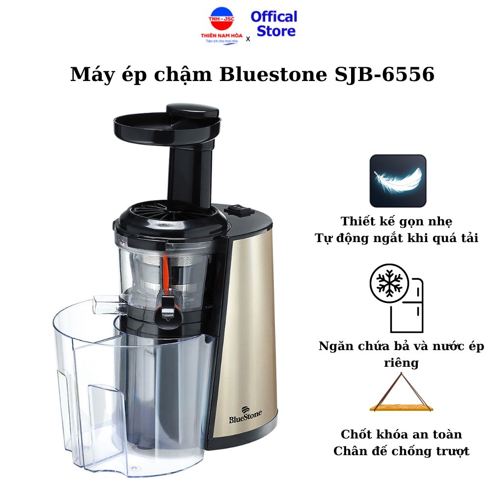 Máy ép chậm Bluestone SJB-6556 Công suất mạnh, ép kiệt bã, ép được rau củ cứng, bảo hành 24 tháng - Hàng chính hãng