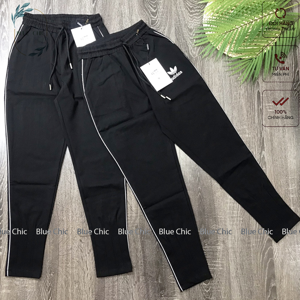 Quần jogger nữ Blue Chic dáng dài ống suông thun cạp chun năng động cá tính thể thao tập gym thêu họa tiết