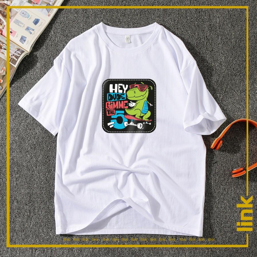 Áo thun tay lỡ KHỦNG LONG TRƯỢT VÁN siêu ngộ nghĩnh dáng rộng unisex