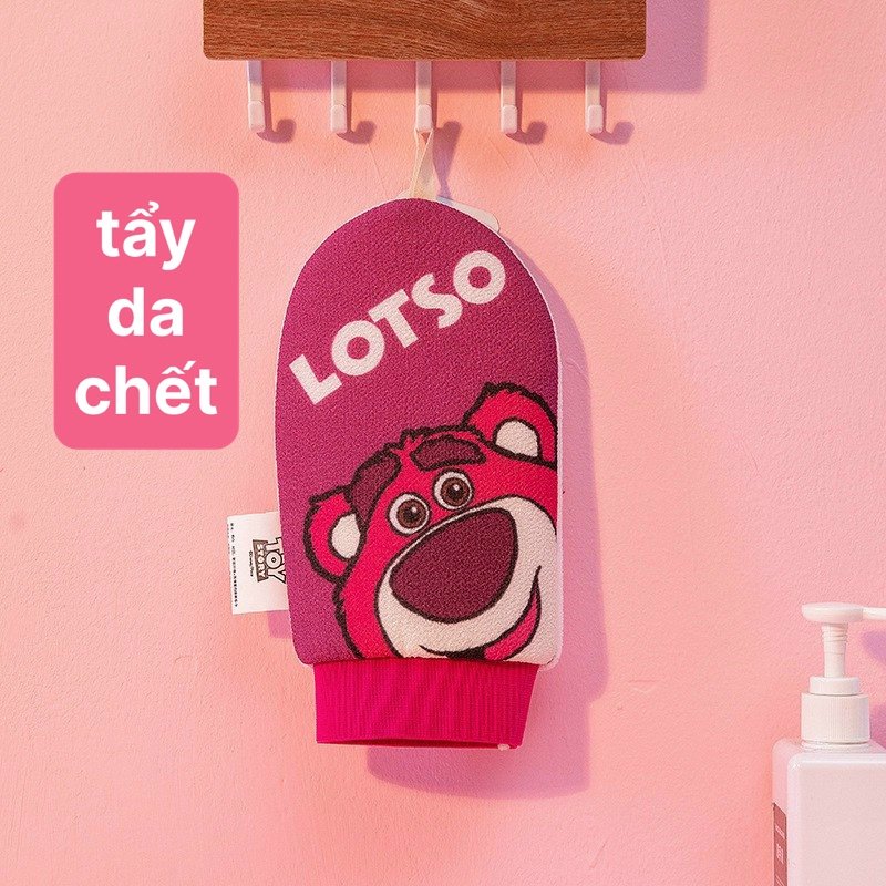Găng Tay Tắm Tẩy Tế Bào Chết Hình Gấu Dâu Dễ Thương 1 Chiếc
