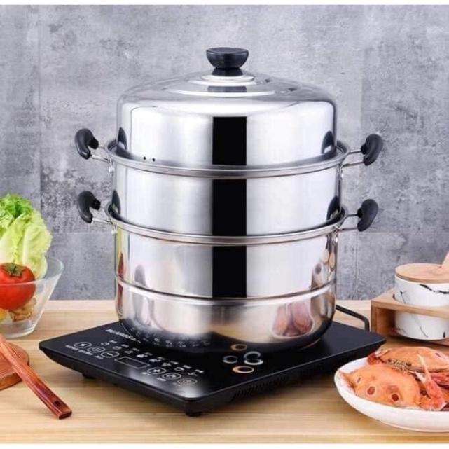 Nồi hấp 3 tầng inox tiện dụng HH56