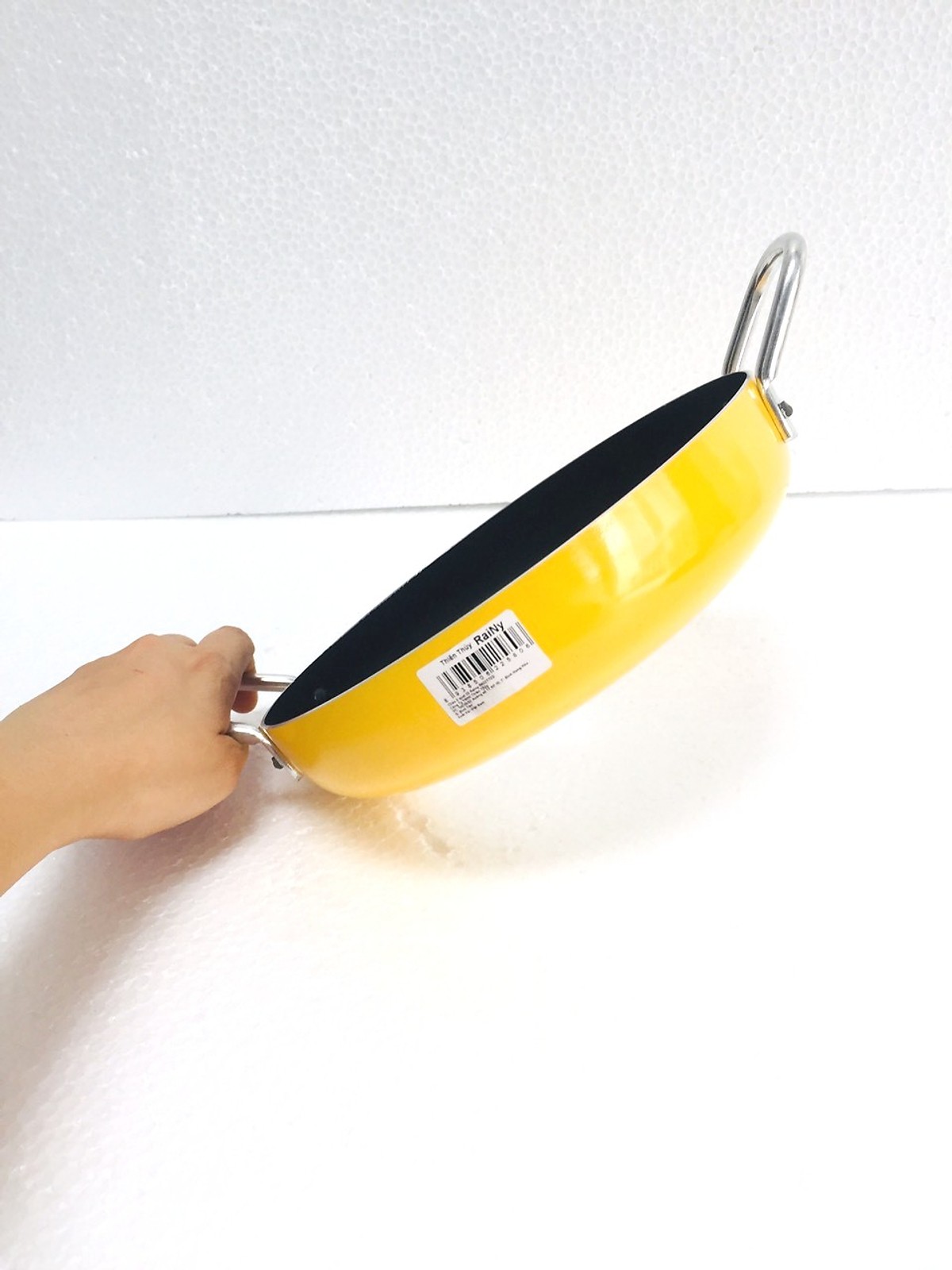 Chảo Chống Dính 2 Quai Rainy 22 cm màu vàng - Hàng Chính Hãng