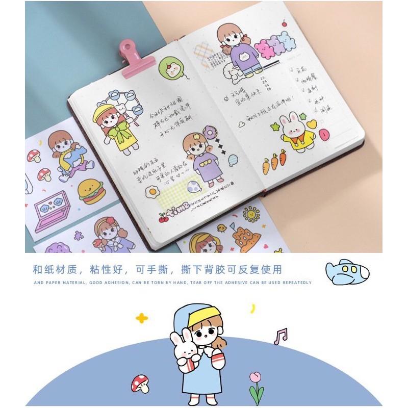 SET 20 TẤM STICKER DỄ THƯƠNG MÀU SẮC CUTE