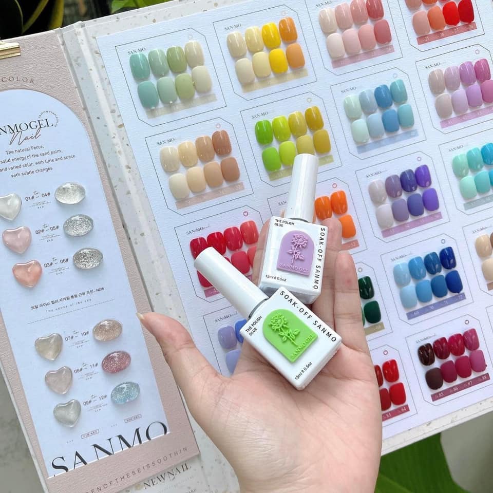 Set sơn 92 màu làm nail tặng kèm bảng màu và bass top cùng hãng