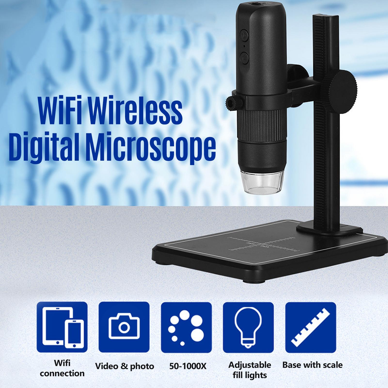 WiFi Wireless Digital Microscope Handheld Portable Microscope Camera 50X to 1000X Magnification 8 Adjustable LED