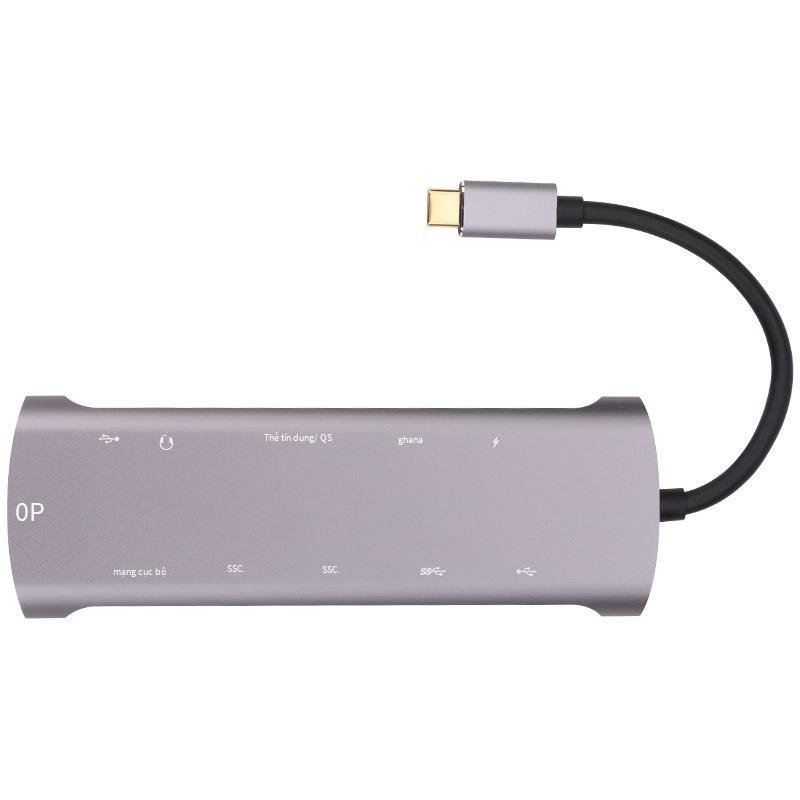 Đảm bảo chất lượng Type-c to HDMI với đế cắm card mạng Cáp chuyển đổi video HD 12 in one Đầu đọc thẻ USB3.0HUB