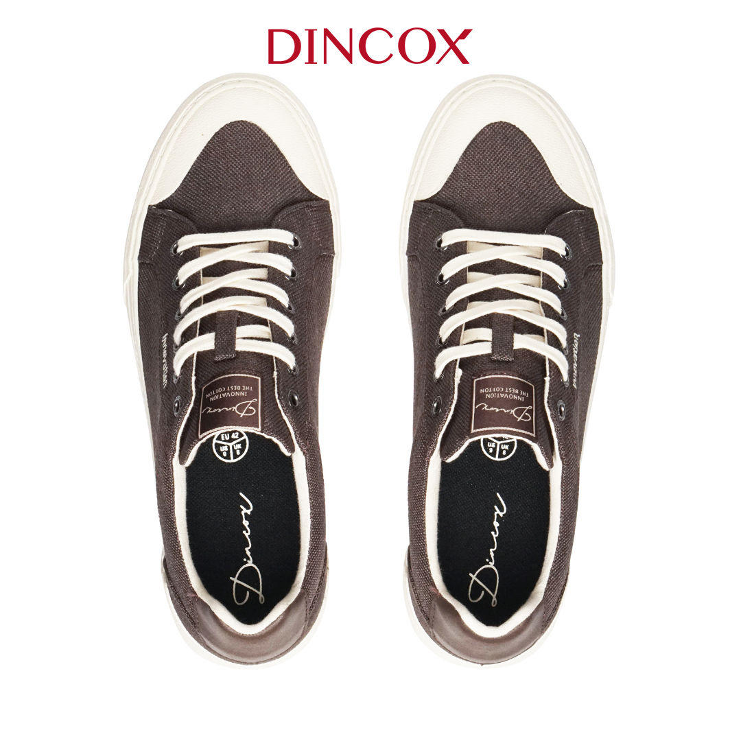 Giày Vải Sneaker Canvas Đế Bằng Nam DC30 Brown Dincox