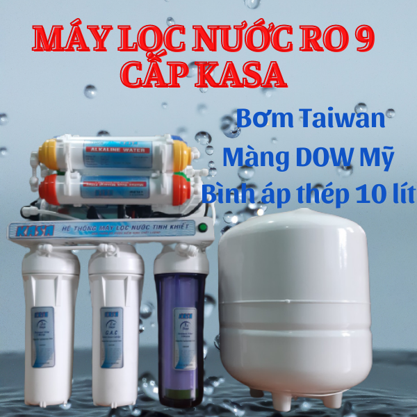 MÁY LỌC NƯỚC GIA ĐÌNH,MÁY RO KASA 9 LÕI LỌC KHÔNG VỎ TỦ