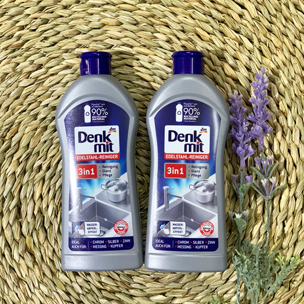 Nước tẩy rửa inox dùng cho bồn rửa bát, dụng cụ nấu ăn bằng inox Edelstahreiniger 300ml, đánh bay các vết bẩn trên inox_Hàng chính hãng