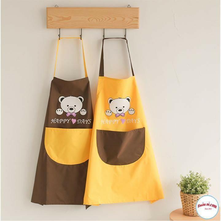 Tạp Dề Gấu Chống Thấm Nước Có Túi Cute