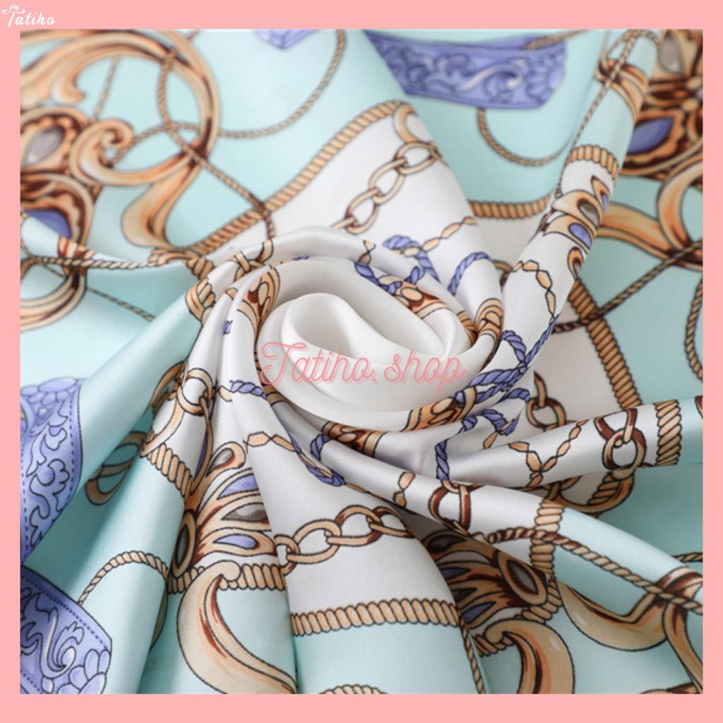 Khăn Lụa Vuông, Khăn Turban Cung Điên Thanh Lịch Sang Trọng - Chất Liệu Chiffon - 70x70cm - Mã KL024