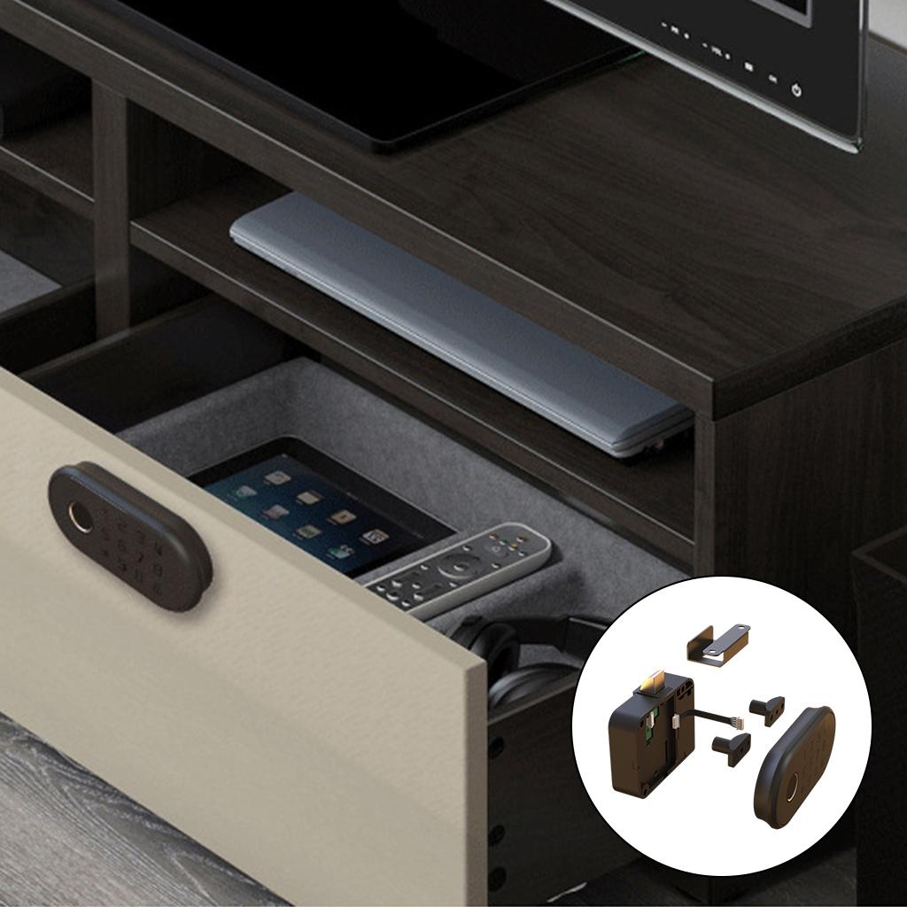 Fingerprint Password Lock Cabinet Locks Biometric Keyless Wooden Box Furniture Drawer Fingerprint Locks Safety, Suitable for Home &Office