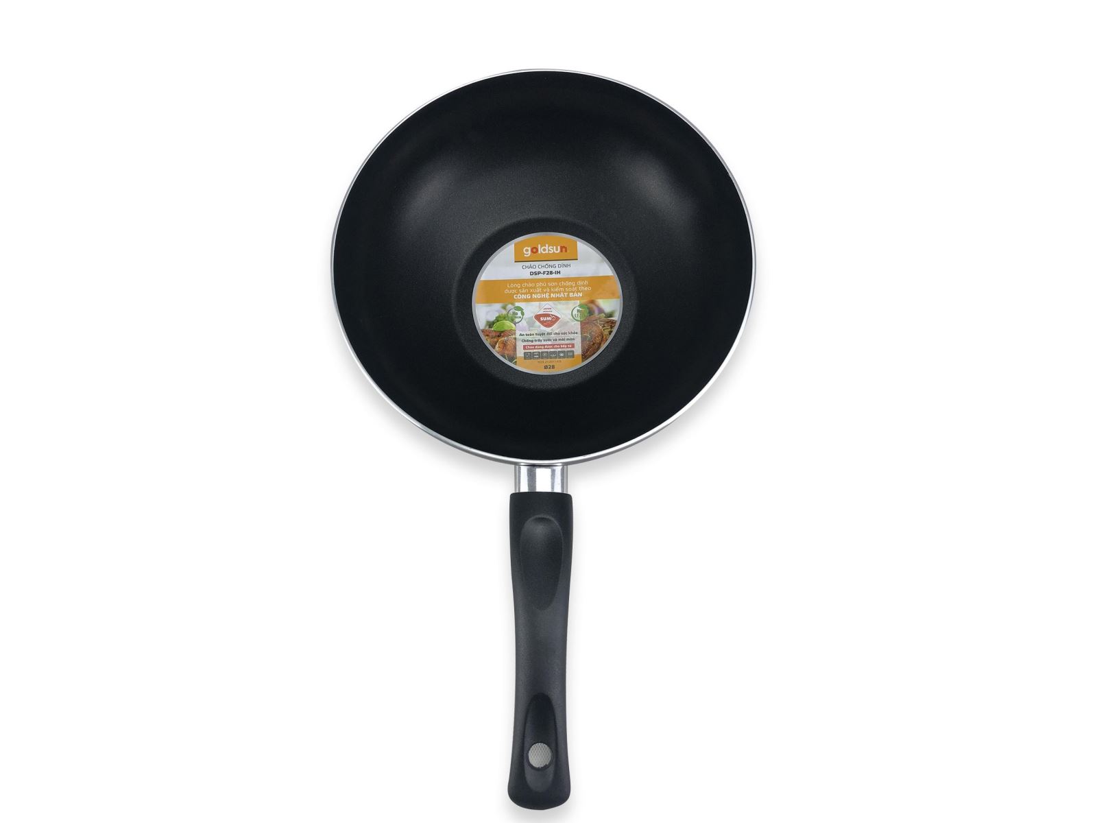 Chảo Chống Dính Đáy Từ GOLDSUN DSP-GE428-IH Đường Kính Đáy 28 Cm Công Nghệ Chống Dính Mỹ Không Kén Bếp - Hàng Chính Hãng