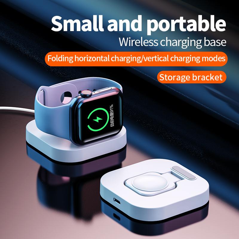 Bộ sạc không dây từ tính mini di động cho iWatch 8 7 6 SE 5 4 3 2 1 Trạm thanh tích sạc nhanh có thể gập lại cho Apple Watch Series